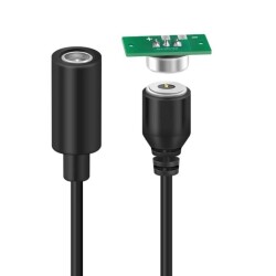 2-Pin 10mm Kablolu PCB'li Pogo Pin Manyetik Konnektör Takımı - DC Soketli - LIKE