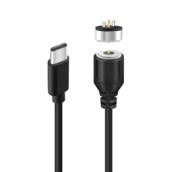 2-Pin 10mm Kablolu Pogo Pin Manyetik Konnektör Takımı - Type-C Soketli - LIKE