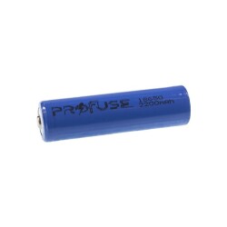3.7V 2200mAh 18650 Li-ion Şarjlı Pil - Başlı - Profuse