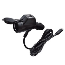 Çift USB 5V 3.6A Araç Çakmak Soketi Micro USB Çıkışlı - 1.5m Kablolu - Motorobit
