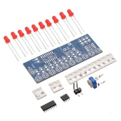 NE555 + CD4017 LED DIY Elektronik Eğitim Kiti - Kara Şimşek - Motorobit